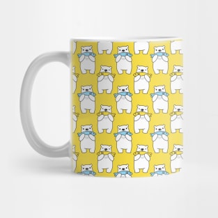 Cute Polar Bear And Fish Seamless Pattern Mug
